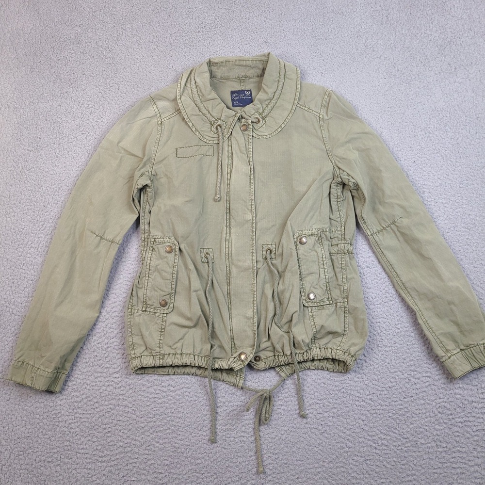 American Eagle Outfitters‎ Jacket Womens Medium M Olive Green Ripstop Utility